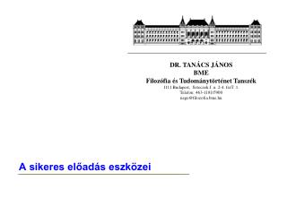 A sikeres előadás eszközei
