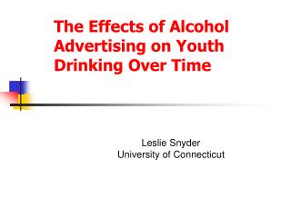 The Effects of Alcohol Advertising on Youth Drinking Over Time