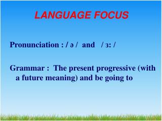 LANGUAGE FOCUS