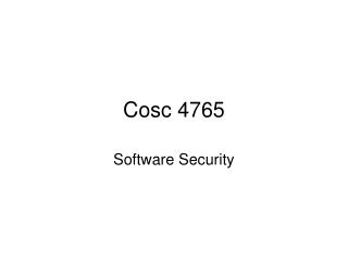 Cosc 4765