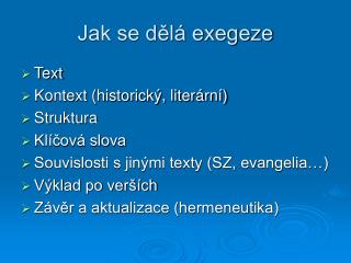 Jak se dělá exegeze