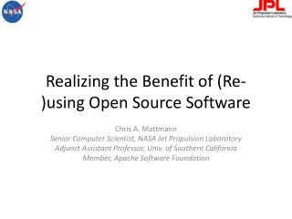 Realizing the Benefit of (Re-)using Open Source Software
