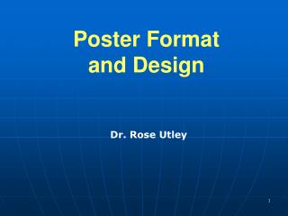 Poster Format and Design