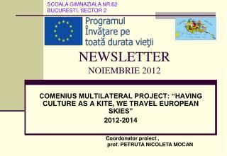 NEWSLETTER NOIEMBRIE 2012