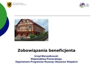 Urząd Marszałkowski Województwa Pomorskiego Departament Programów Rozwoju Obszarów Wiejskich