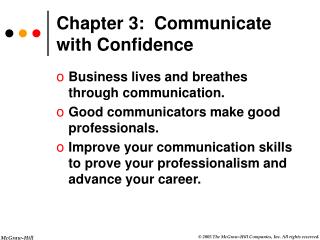 Chapter 3: Communicate with Confidence