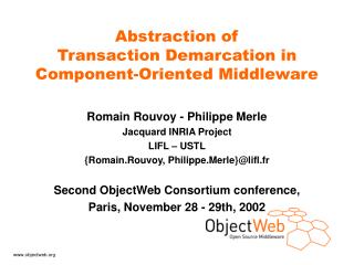 Abstraction of Transaction Demarcation in Component-Oriented Middleware