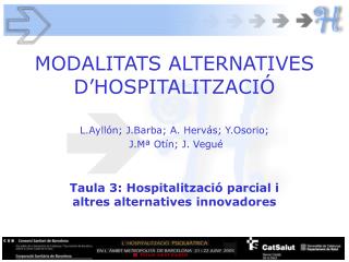 MODALITATS ALTERNATIVES D’HOSPITALITZACIÓ