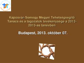 Kaposvár-Somogy Megyei Tehetségsegítő Tanács és a tagozatok tevékenysége a 2012-2013-as tanévben