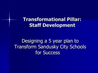 Transformational Pillar: Staff Development