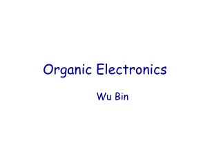 Organic Electronics