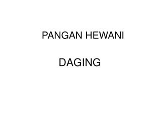 PANGAN HEWANI