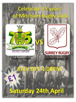 Celebrate 75 years of Mitcham Rugby Club