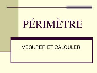 PÉRIMÈTRE