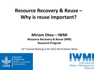 Resource Recovery &amp; Reuse – Why is reuse important?