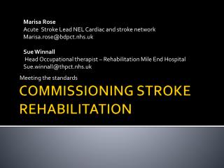 COMMISSIONING STROKE REHABILITATION