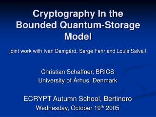 Cryptography In the Bounded Quantum-Storage Model