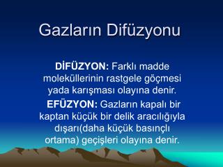 Gazların Difüzyonu