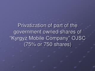 Revenues of the telecommunications market