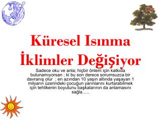 Küresel Isınma İklimler Değişiyor