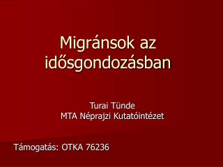 Migránsok az idősgondozásban