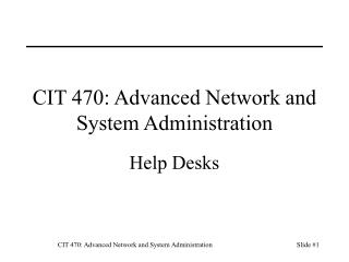 CIT 470: Advanced Network and System Administration