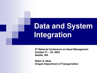 Data and System Integration