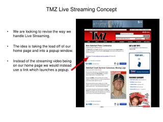 TMZ Live Streaming Concept