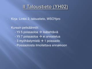 II Taloustieto (YH02)