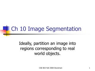 Ch 10 Image Segmentation