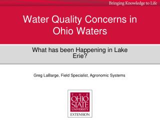 Water Quality Concerns in Ohio Waters