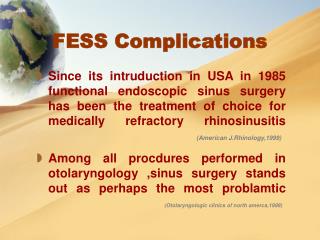 FESS Complications