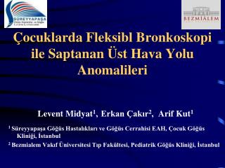Çocuklarda Fleksibl Bronkoskopi ile Saptanan Üst Hava Yolu Anomalileri
