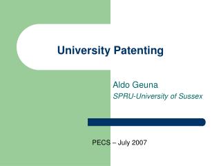 University Patenting