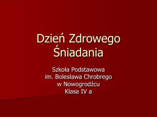 Dzień Zdrowego Śniadania