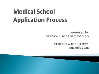 Medical School Application Process