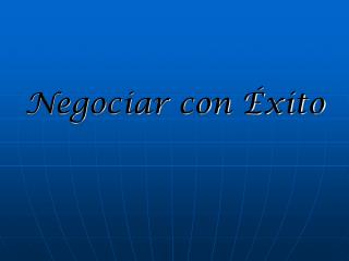 Negociar con Éxito