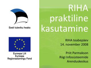 RIHA praktiline kasutamine