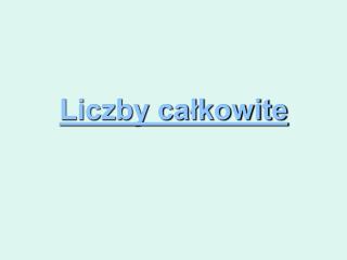 Liczby całkowite