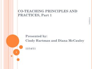 CO-TEACHING PRINCIPLES AND PRACTICES, Part 1