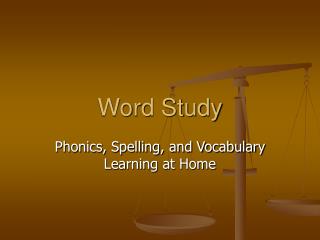 Word Study