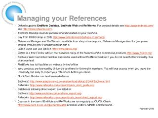 Managing your References