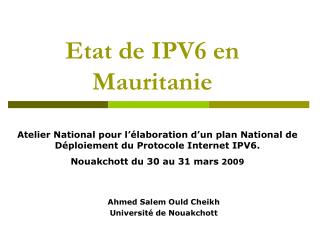 Etat de IPV6 en Mauritanie