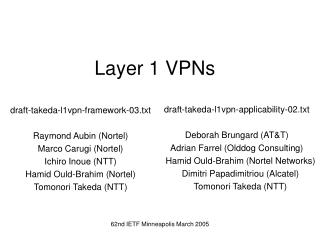 Layer 1 VPNs