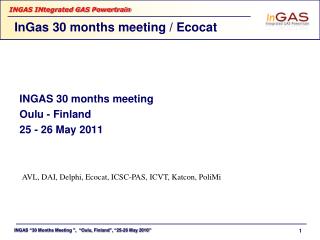 InGas 30 months meeting / Ecocat