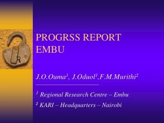 PROGRSS REPORT EMBU