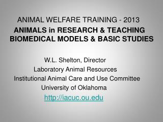 ANIMAL WELFARE TRAINING - 2013