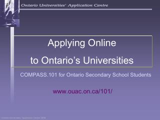 COMPASS.101 for Ontario Secondary School Students