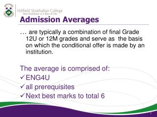 Admission Averages