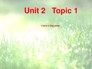 Unit 2 Topic 1 I have a big nose